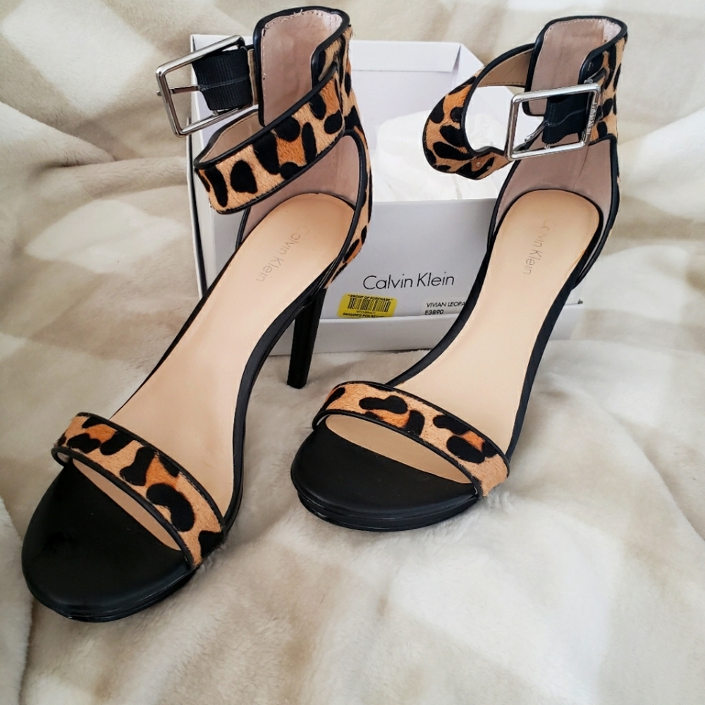 Calvin Klein Leopard Heels sz 7.5